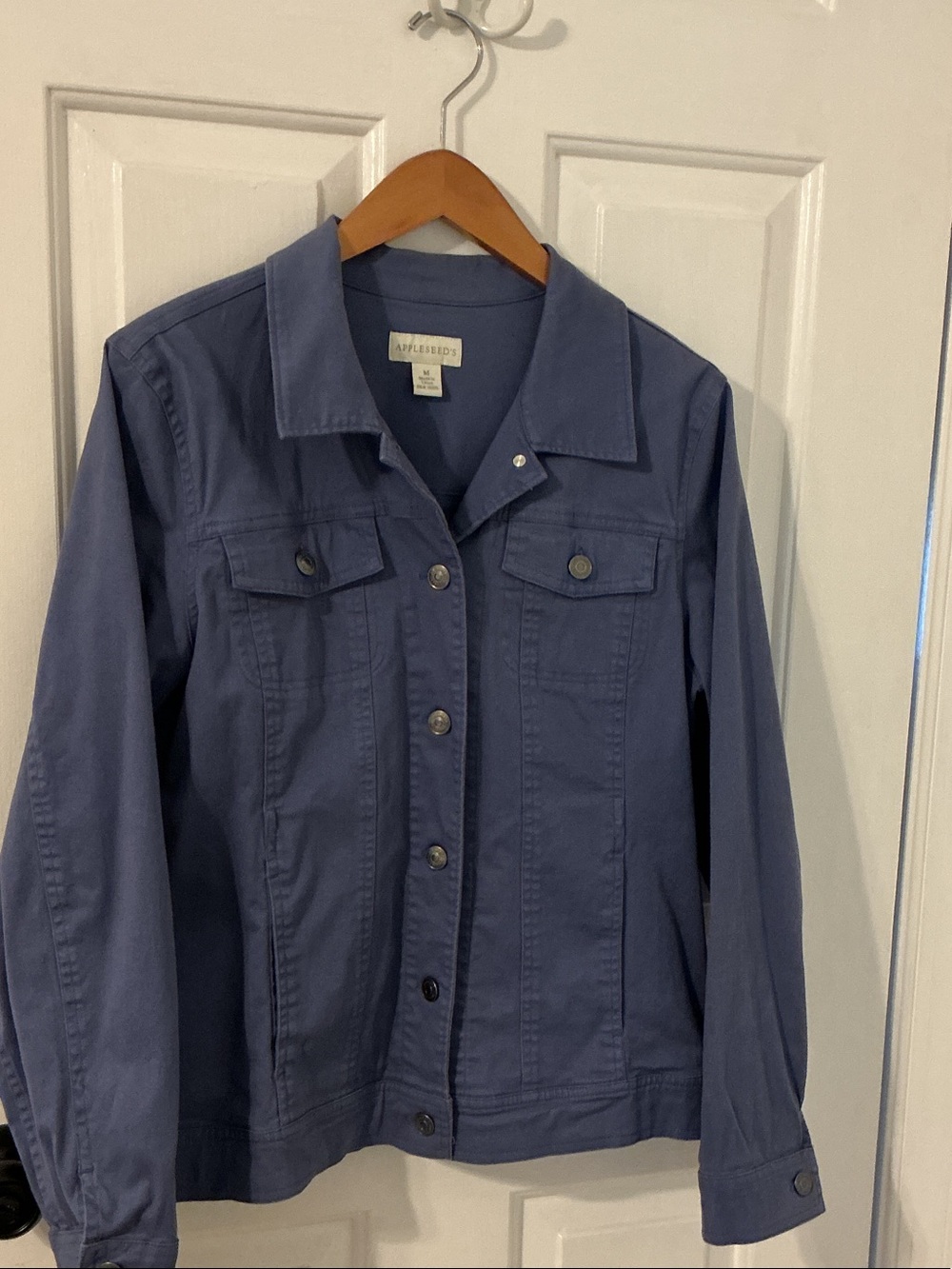 Appleseed's Women's Slate Blue Button-Front Jean Jacket